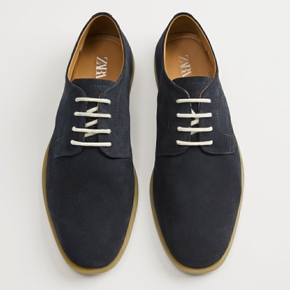 NWT Zara Soft Split Leather Derby Shoes